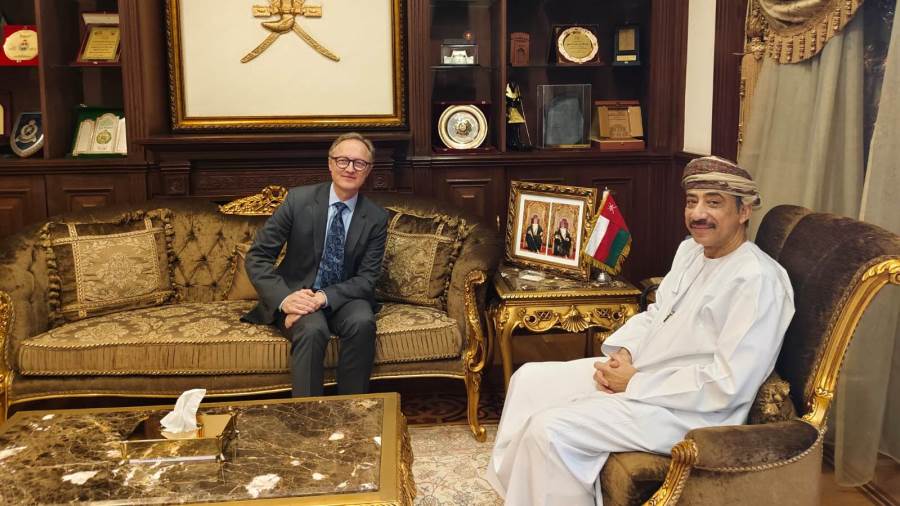 السفير عبد الله الرحبي يستقبل سفير  لاتفيا بالقاهرة