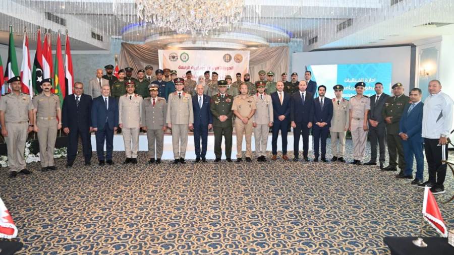 افتتاح الدورة العربية العسكرية الرابعة للتنظيم والإدارة في المجال الرياضي 
