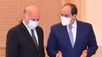 الرئيس السيسي يستقبل وزير الخارجية العراقي بحضور سامح شكري