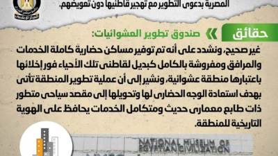 الحكومة تنفى هدم أحياء سكنية بمحيط المتحف القومى للحضارة بدعوى التطوير