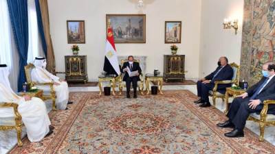 الرئيس السيسى يستقبل وزير خارجية دولة قطر