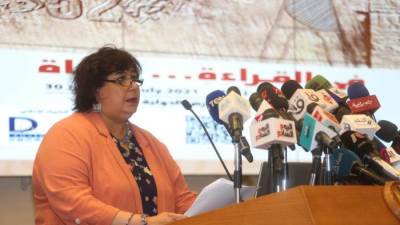 وزيرة الثقافة تعلن تفاصيل الدورة 52 من معرض القاهرة الدولي للكتاب 2021 فى مؤتمر صحفى