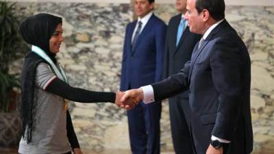 السيسي: جيانا فاروق صاحبة الميدالية البرونزية بأولمبياد طوكيو وسام الرياضة من الطبقة الثالثة