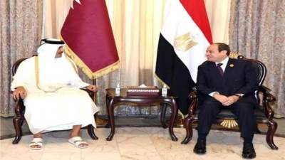 السيسي لـ أمير قطر: مصر حريصة على التعاون المتكامل المثمر من أجل الخير والبناء والتنمية ودعم التضامن العربي