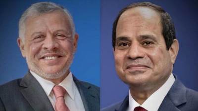 الرئيس السيسى يستقبل عاهل الأردن بمطار القاهرة