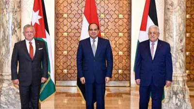 نص البيان الختامى للقمة الثلاثية المصرية الأردنية الفلسطينية