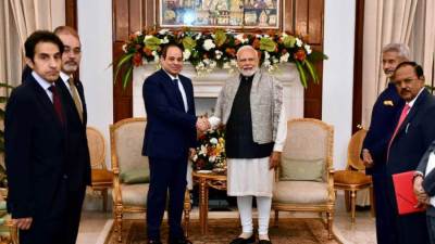 الرئيس السيسي يستعرض مذكرات تفاهم بين مصر والهند في مجالات مختلفة في إطار التعاون بين البلدين