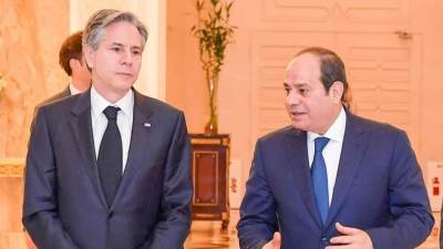 السيسي يؤكد لوزير خارجية الولايات المتحدة الأمريكية موقف مصر الثابت في قضية سد النهضة 