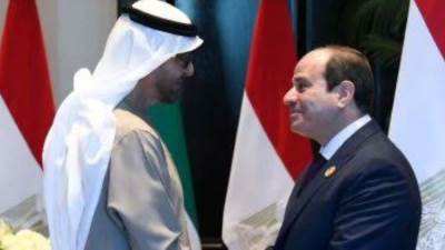 الرئيس السيسي يجرى اتصالا هاتفيا مع الشيخ محمد بن زايد  لتهنئته على التعيينات الجديدة