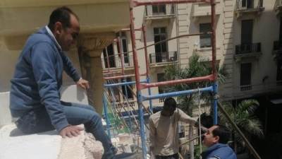 مدير آثار الإسكندرية يتفقد مشروع صيانة وترميم مسرح سيد درويش