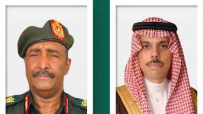 وزير الخارجية السعودي يتلقى اتصالاً هاتفياً من رئيس مجلس السيادة الانتقالي السوداني