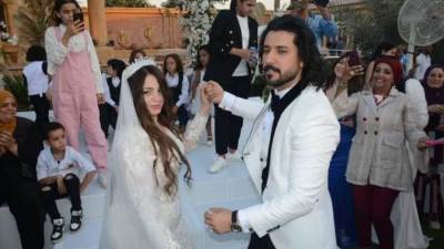 بالصور.. عمرو عبد الجليل ومحمد عبد الحافظ وأحمد سلامة ونجوم الفن في زفاف ابنته يحي الصعيدي 