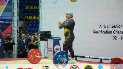 سارة سمير تحصد 3 ميداليات ذهبية ببطولة إفريقيا لرفع الأثقال