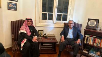 السفير المطر يلتقي الأمين العام لجامعة الدول العربية الأسبق