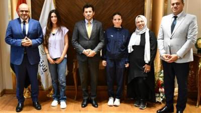 وزير الرياضة ينهى الخلاف بين جنة عليوة وشهد سعيد 