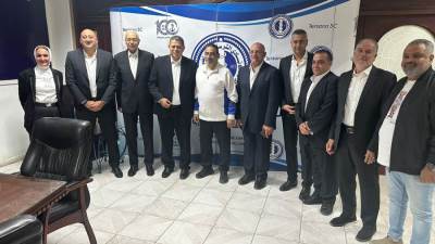 طارق السعيد رئيس نادي الترسانة يستقبل قائمة خالد فتحي قبل انتخابات اليد