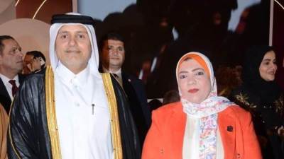 الموجى تهنئ السفير طارق الأنصاري بمناسبة الاحتفال باليوم الوطني القطري 