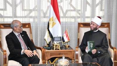 وزير الأوقاف يستقبل وزير الشئون الإسلامية السنغافوري بالعاصمة الإدارية