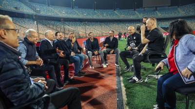 صبحي وأبوريدة يحضران مران المنتخب استعدادا لمباراتى إثيوبيا وسيراليون 