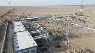 مايو المقبل .. وضع الجهد على محطة محولات مزرعة رياح آمونت استعدادا للتشغيل التجاري