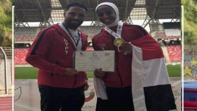 إسراء عويس تحصد الذهب بمنافسات بطولة قبرص الدولية لألعاب القوى