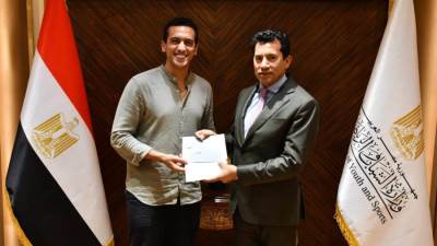 وزير الشباب يلتقي البطل الأولمبي أحمد الجندي ويبحث استعداداته للمرحلة المقبلة