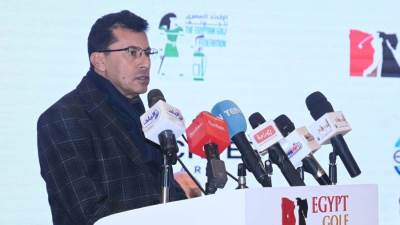وزير الرياضة يشهد وقائع المؤتمر الصحفي العالمي لاتحاد الجولف للإعلان عن خطة 2026 