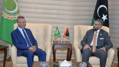 الأمين العام المساعد لشؤون فلسطين لدى الجامعة العربية يلتقي مندوب ليبيا الدائم لديها