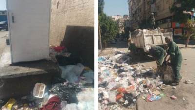 حملة نظافة مكثفة بشارع الهرم لرفع المخلفات وتحسين البيئة