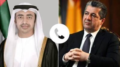 رئيس حكومة كوردستان ووزير خارجية الإمارات يبحثان العلاقات الثنائية وأمن المنطقة