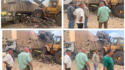 حملة نظافة وتجريد ورفع مخلفات بشارع ابو زارع امام عبد الله كامل