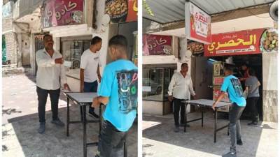 رفع محتويات مطعم الحصرى بشارع السلام من شارع ناصر الثورة