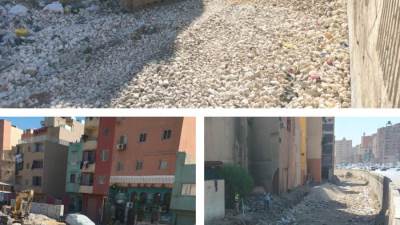 متابعة أعمال تطوير الطريق السطحي بجوار الدائري بحي العمرانية بالجيزة