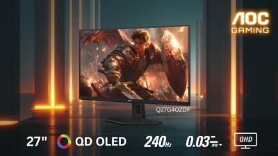 AOC تطلق شاشة رائعة لعشاق الالعاب: الجيل الجديد من QD-OLED تصل إلى الشرق الأوسط
