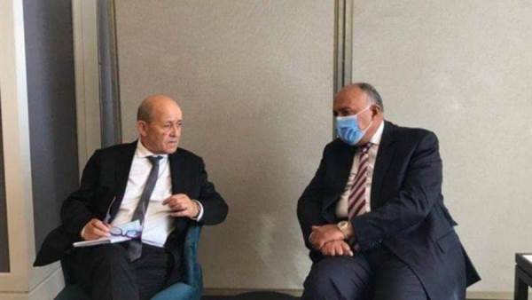 شكري ووزير خارجية فرنسا